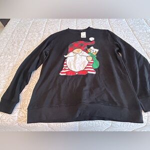 NWT black Santa holiday sweatshirt Size large